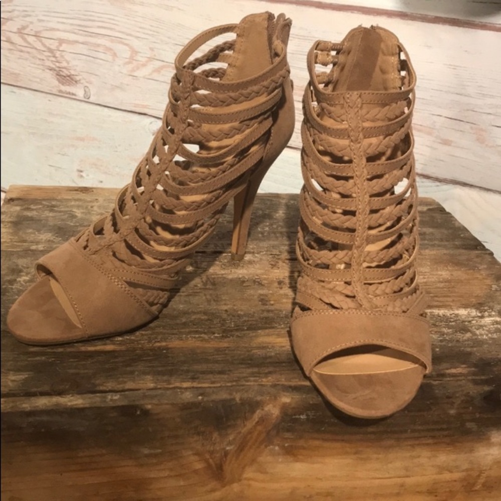 COPY - Size 10 Lauren Conrad faux suede strappey heels. New but no box